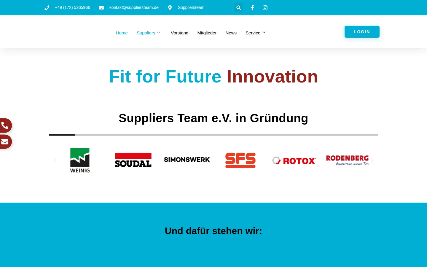 Startseite von Suppliers Team e.V.